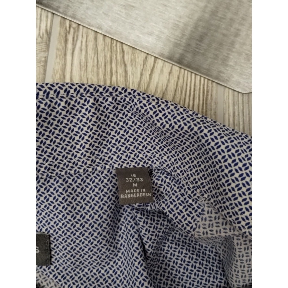 Michael Kors Muscle 32/33 Button Up Shirt Mens Med Slim Fit Pattern LS 15 Neck - Picture 4 of 5